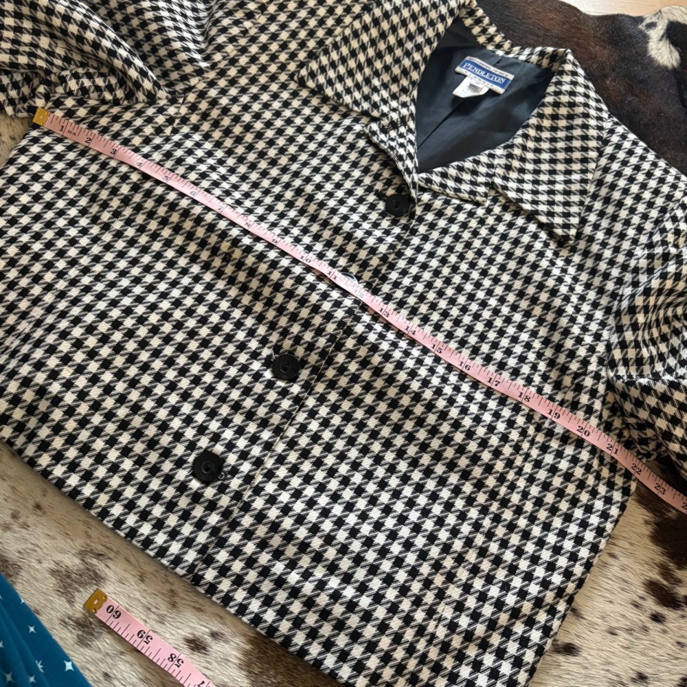 Pendleton Houndstooth Bolero Blazer Jacket Size 1… - image 6